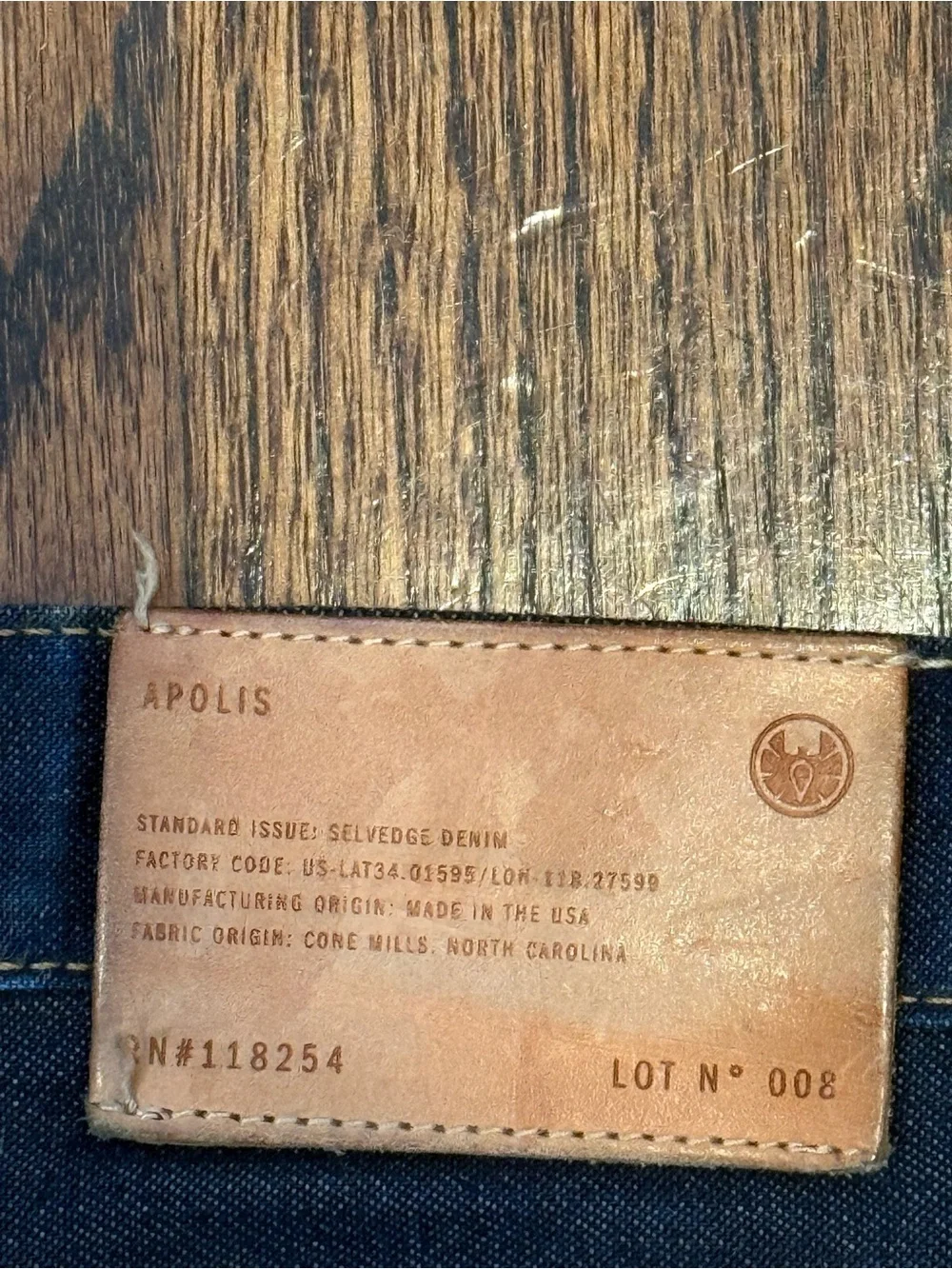 Apolis Global Citizen Vintage Men's Selvage Denim Jeans Dark Wash Straight 34